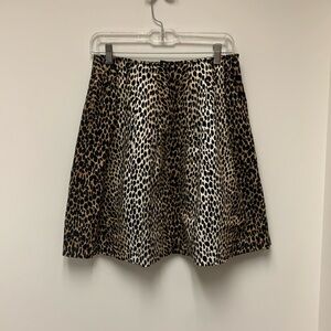 White House Black Market leopard print circle skirt